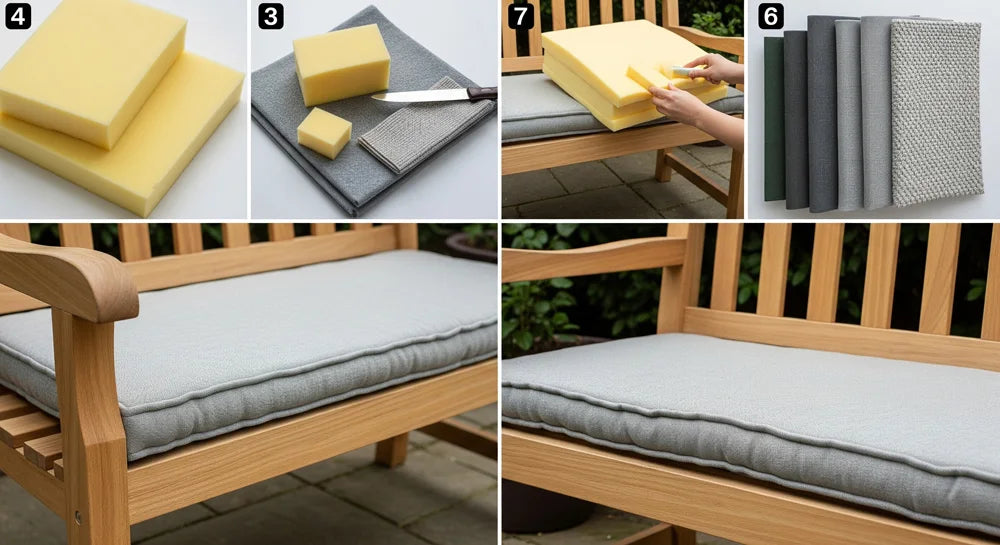 How to Make a No Sew Bench Cushion in 30 Minutes