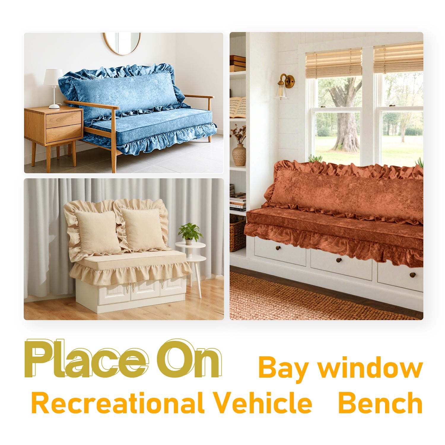 Rulaer®Custom Lace Bench Cushions and Lace Pillows