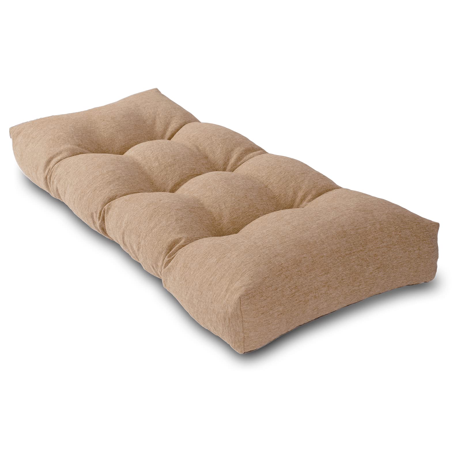 Tufted Bench Cushion with High-Density Foam and Non-Slip Backing