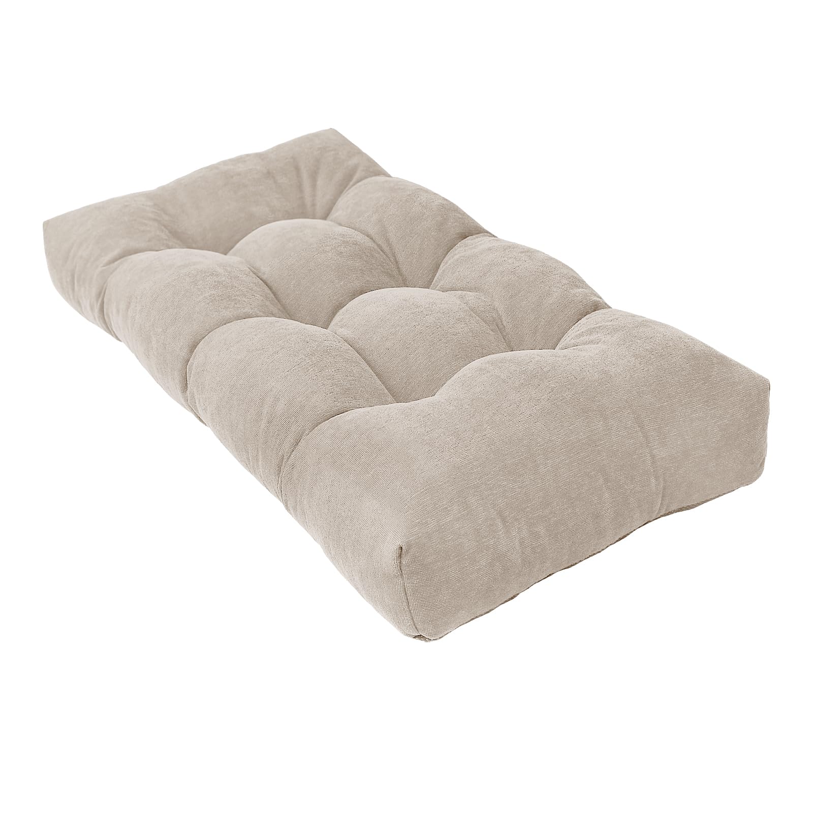Tufted Bench Cushion with High-Density Foam and Non-Slip Backing