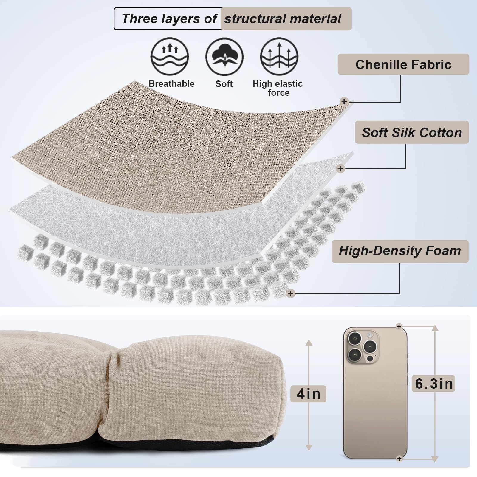 In-Stock Waterproof Tufted Bench Cushion with Fade-Resistant Fabric