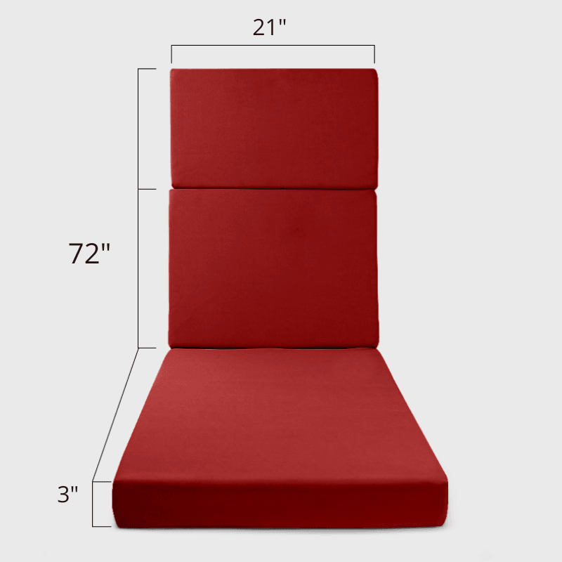 Rulaer® Outdoor Deck Chaise Lounge Cushion - Rulaer