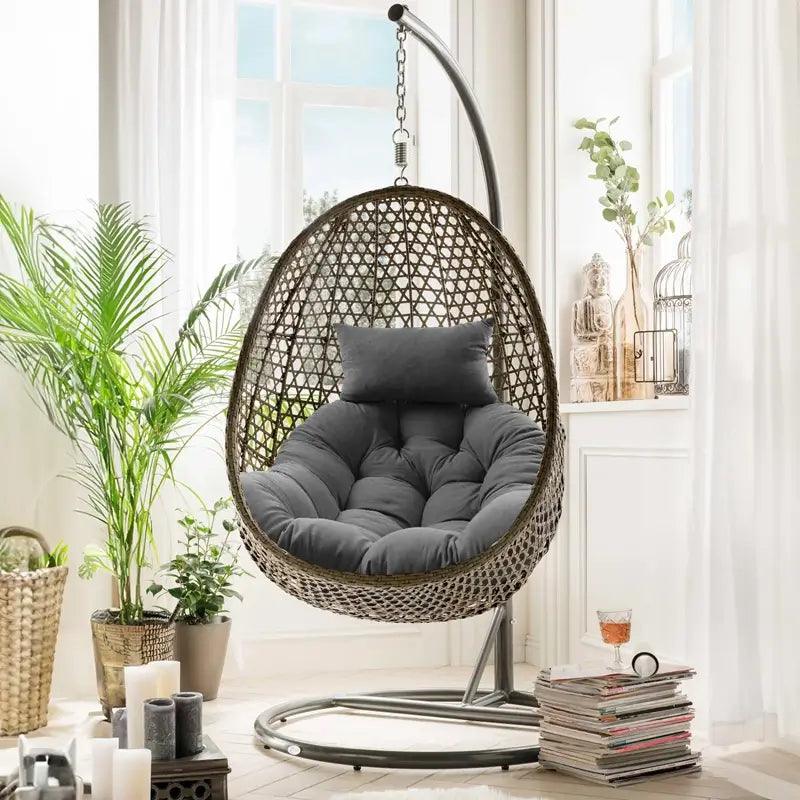 Rulaer® Tufted Swing Hanging Egg Chair Cushion - Rulaer