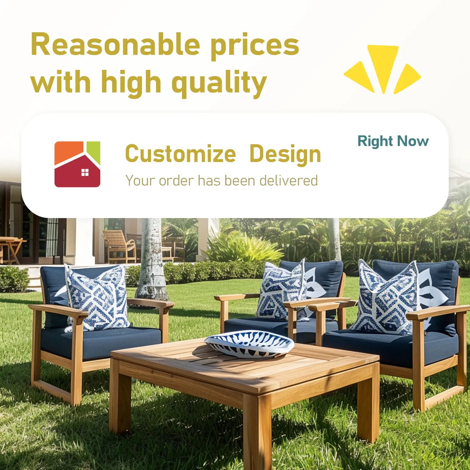 Rulaer® Custom Couch Cushion Cover Indoor Outdoor - Rulaer