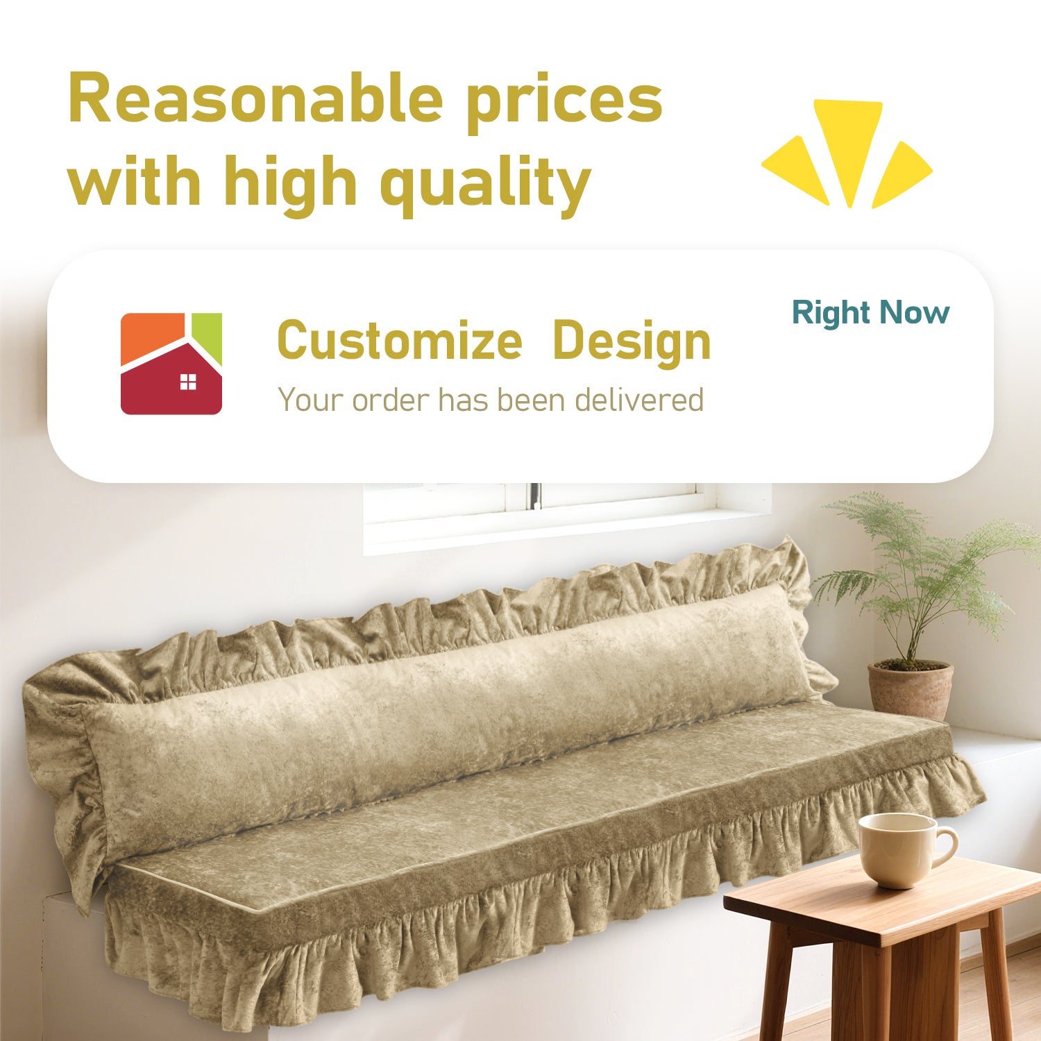 Rulaer®Custom Lace Bench Cushions and Lace Pillows