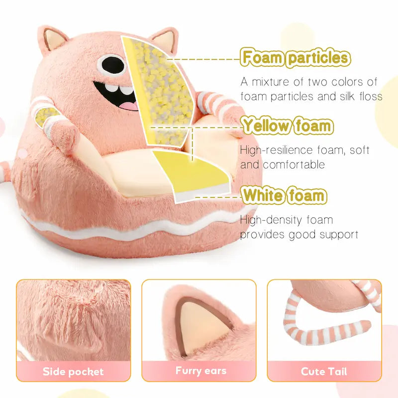 🌸 Cuddle Monster Kids' Sofa