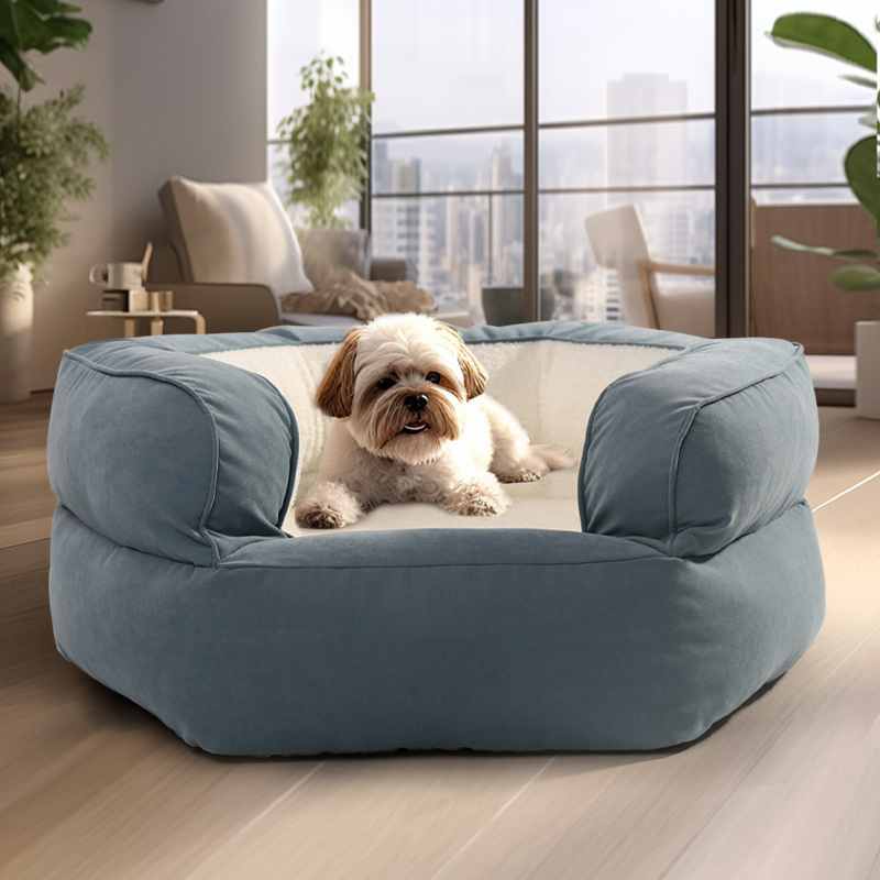 The sides of the pet bed create a cozy and nest-like environment, which can be particularly appealing to small dogs. The raised edges offer a sense of enclosure and support, giving them a feeling of safety and comfort | Rulaer