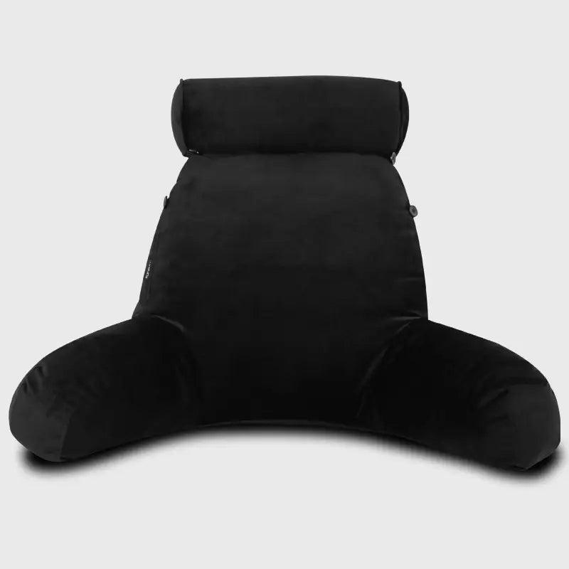 Bed Rest Reading Pillow with Black Color, is made of soft and elegant velvet, and could be used in your bedroom, living room floor, reading nook | Rulaercushion