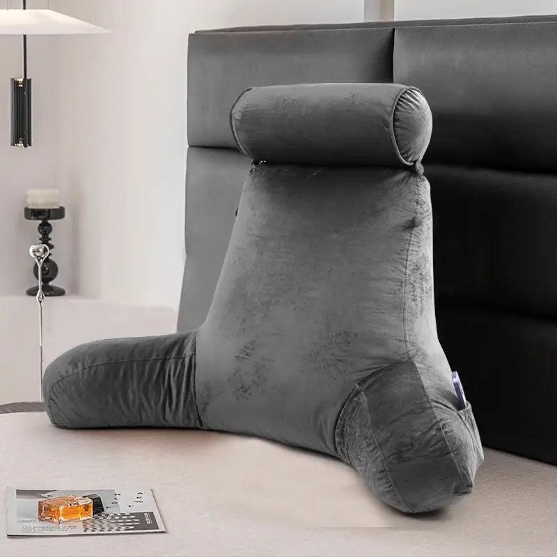 Bed Rest Reading Pillow with Light gray color could be used in your bedroom, living room Rulaer