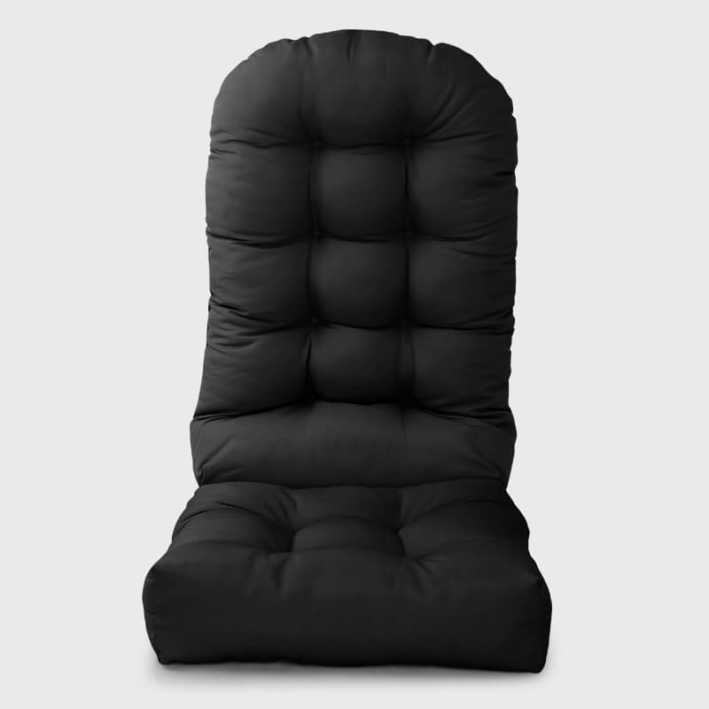 Black Outdoor Tufted Rocking Chair Cushion | Rulaer