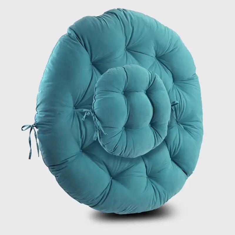 Blue Patio Papasan Chair Cushion Pillow set provides a cozy and inviting space for relaxation. | Rulaer