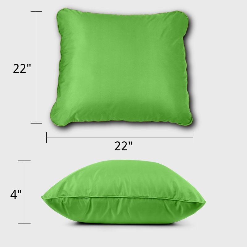 Bright green Indoor or Outdoor Deep Seat Cushion has many size choices to fit your indoor or outdoor furniture | Rulaer