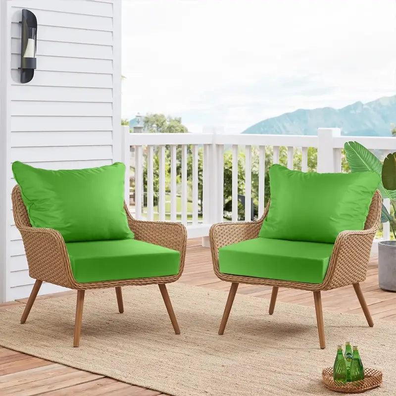 Bright green Indoor or Outdoor Deep Seat Cushion can be a spotlight of your patio wicker chair, indoor home furniture and garden chair | Rulaercushion