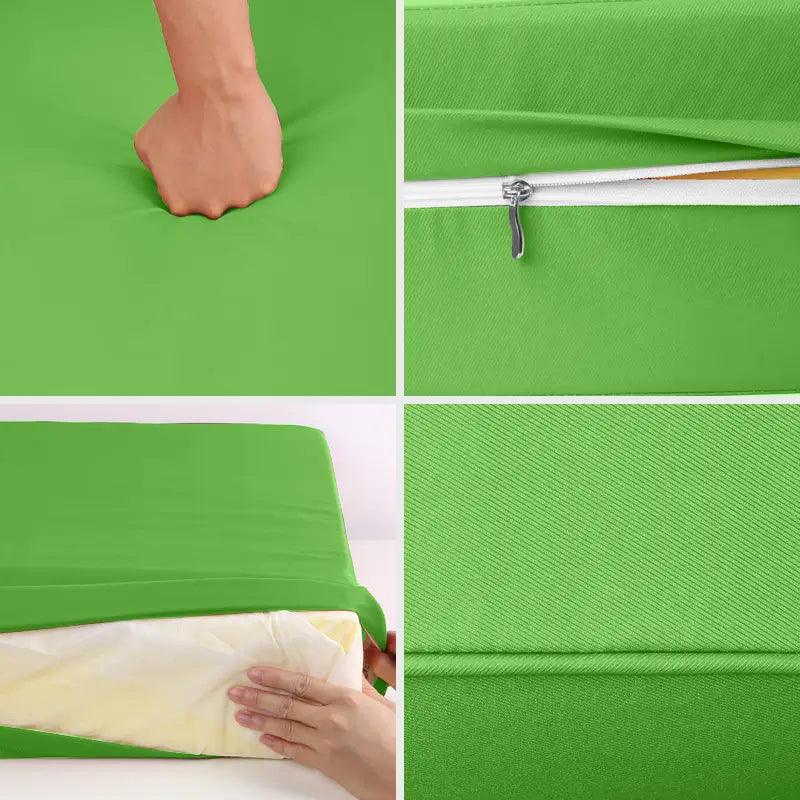 Bright green Indoor or Outdoor Deep Seat Cushion is very supportive for it has high rebound sponge. And inseam zipper means it can be diaparted and machine wash easily | Rulaercushion