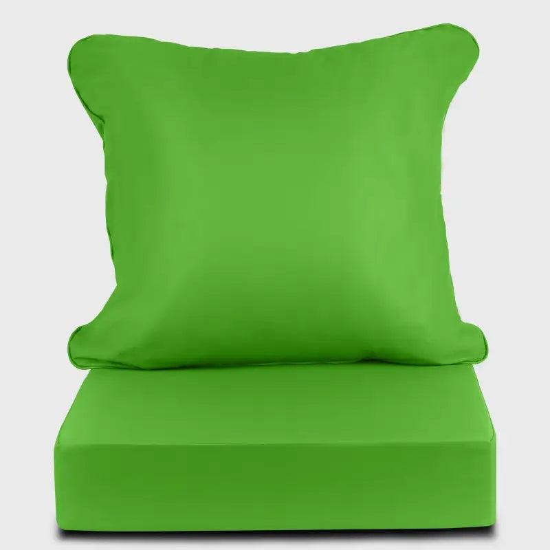 Bright green Indoor or Outdoor Deep Seat Cushion is well decorated with your indoor home furniture | Rulaercushion