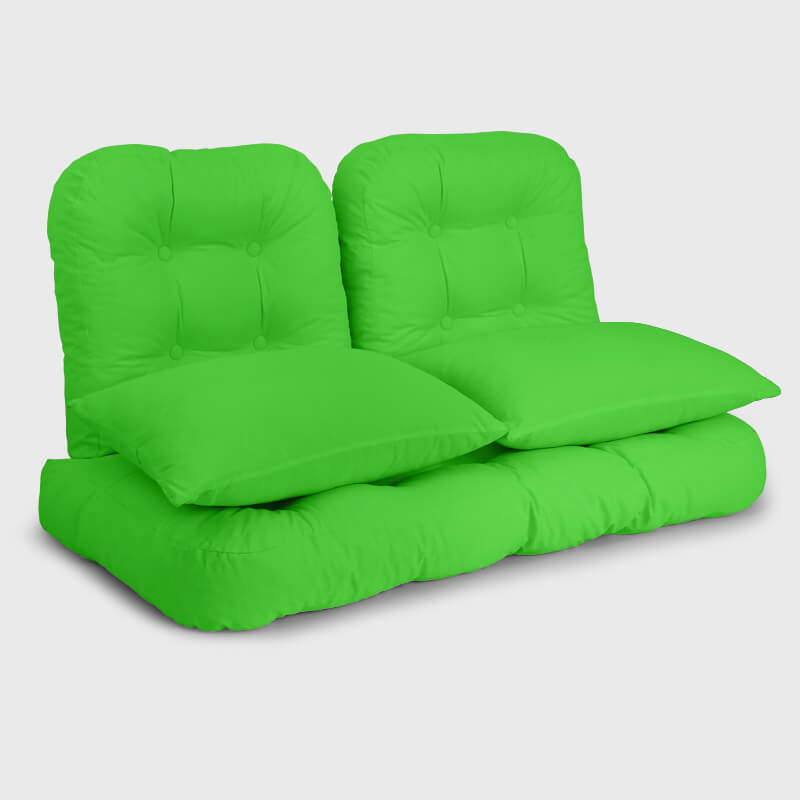 Bright green Patio Wicker Loveseat Cushion Sets are made of premium fabric with colorful fabrics | Rulaer cushion