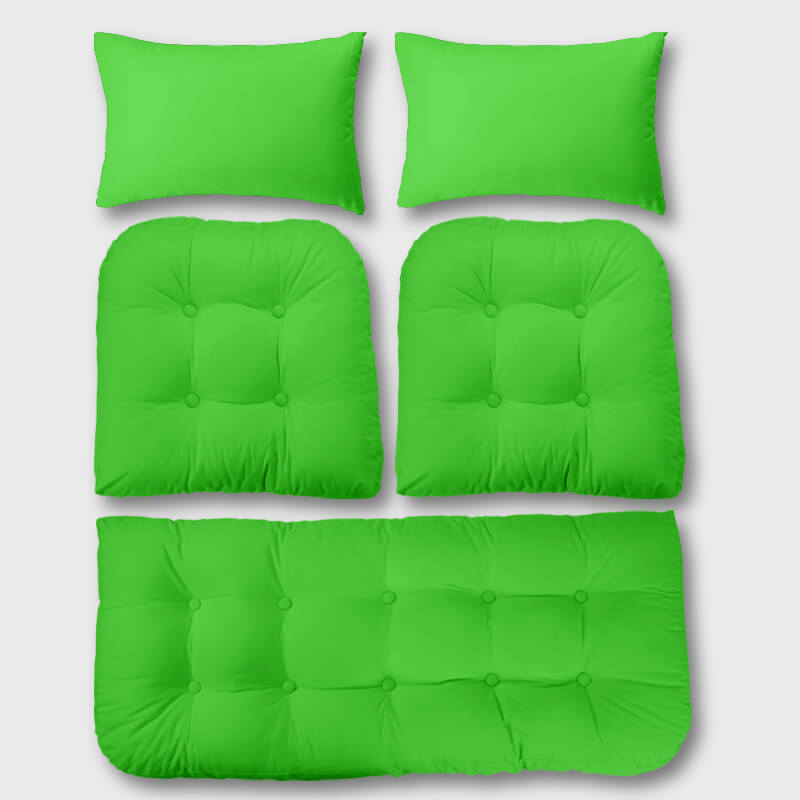 Bright green Patio Wicker Loveseat Cushion Sets have five single parts for easy to clean | Rulaer cushion