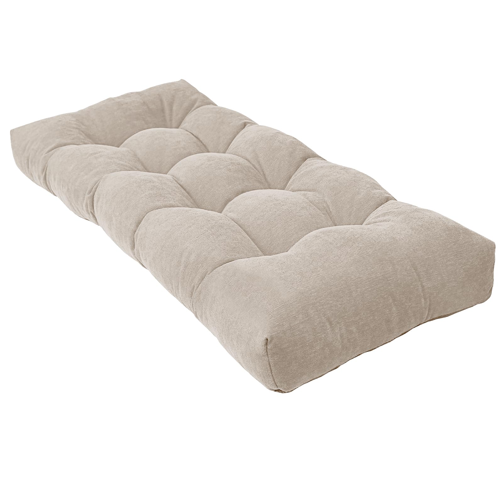 In-Stock Waterproof Tufted Bench Cushion with Fade-Resistant Fabric
