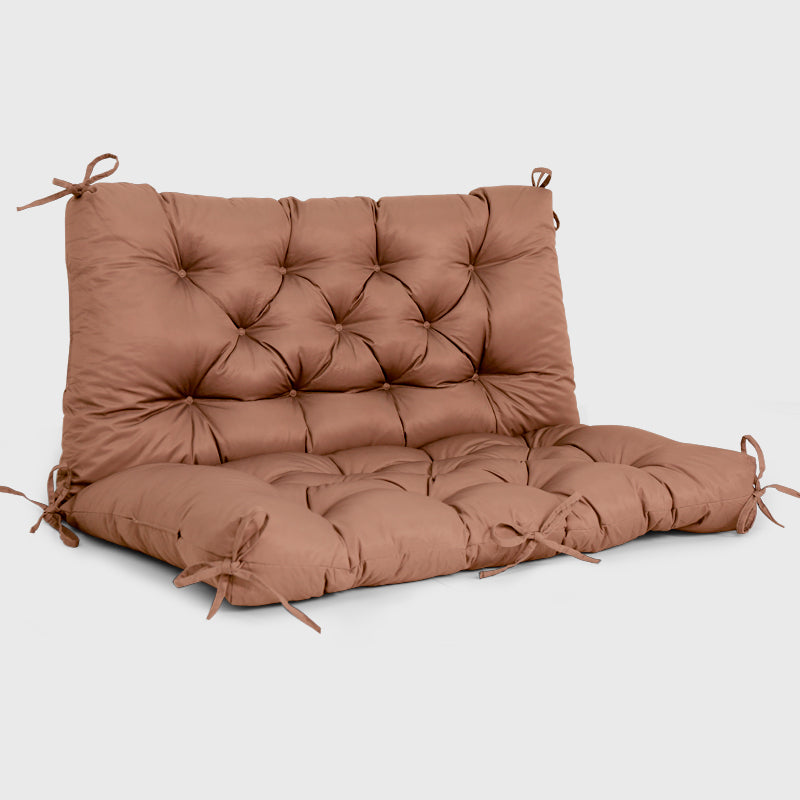 Deep brown Garden Tufted Swing Cushion offers comfort and support for your garden swing Rulaer cushion