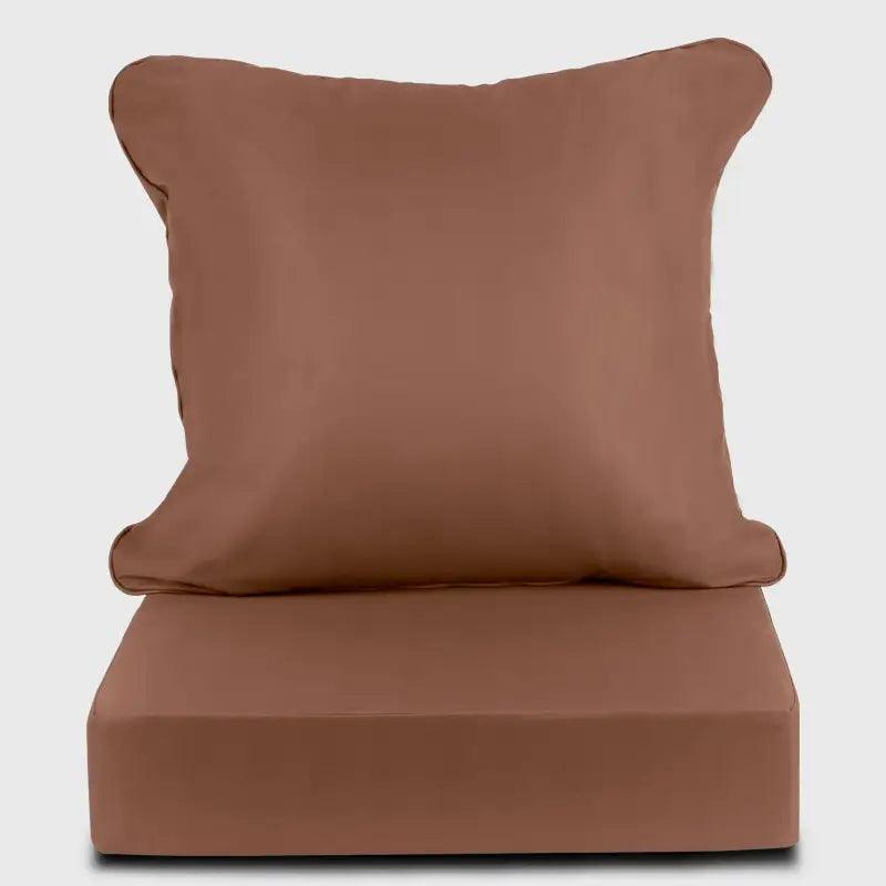 Deep brown Indoor or Outdoor Deep Seat Cushion is well decorated with your indoor home furniture | Rulaercushion