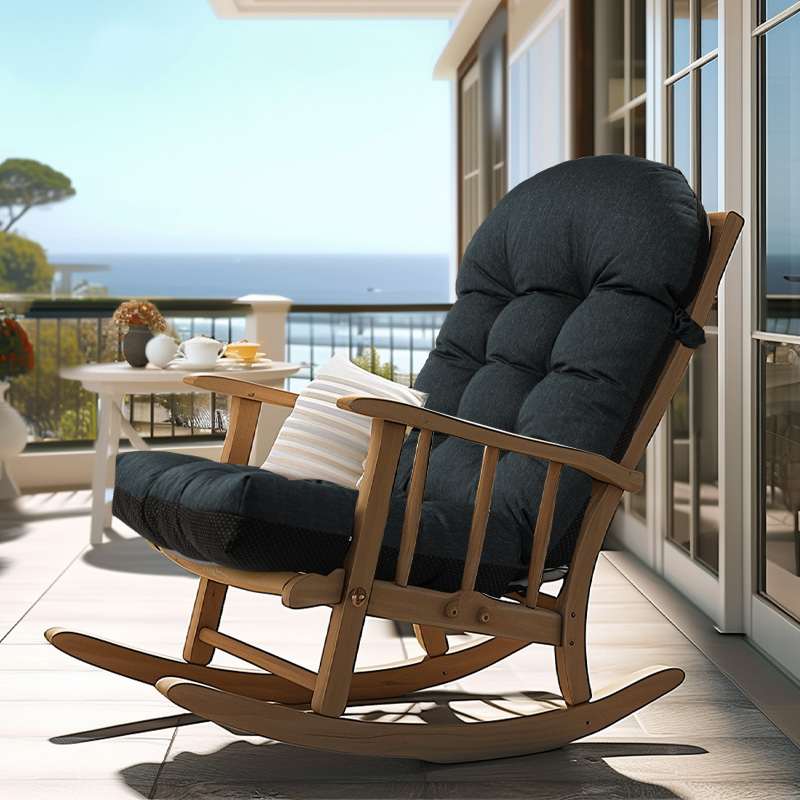 Deep gray Indoor Tufted High Back Chair Cushion can be used for outdoor rocking chairs-Rulaer cushion