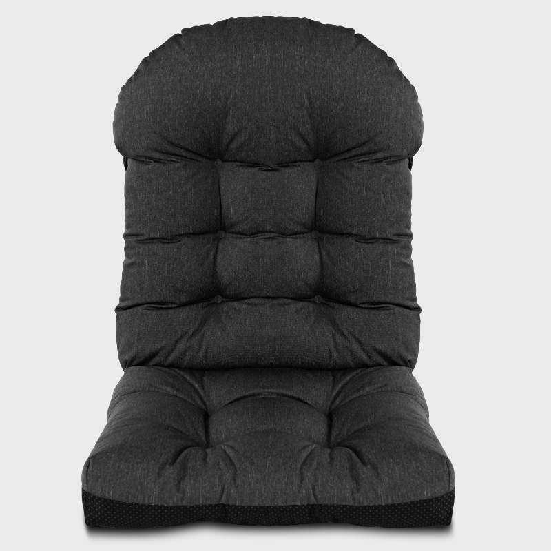 Deep gray Indoor Tufted High Back Chair Cushion provides a soft seating choice-Rulaer cushion