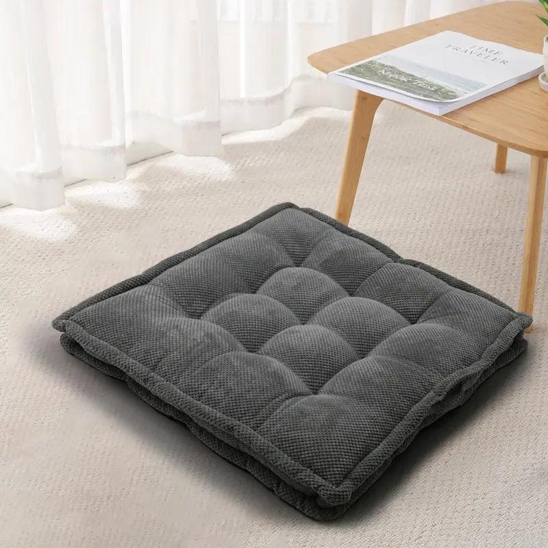 Deep gray Square Meditation Floor Pillow for Yoga could be placed on the study room carpet or any place you want to relax on | Rulaercushion