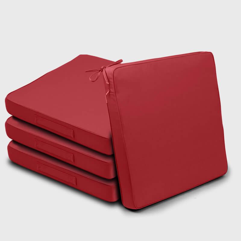 Exterior Chair Cushions with Ties with red color | Rulaer