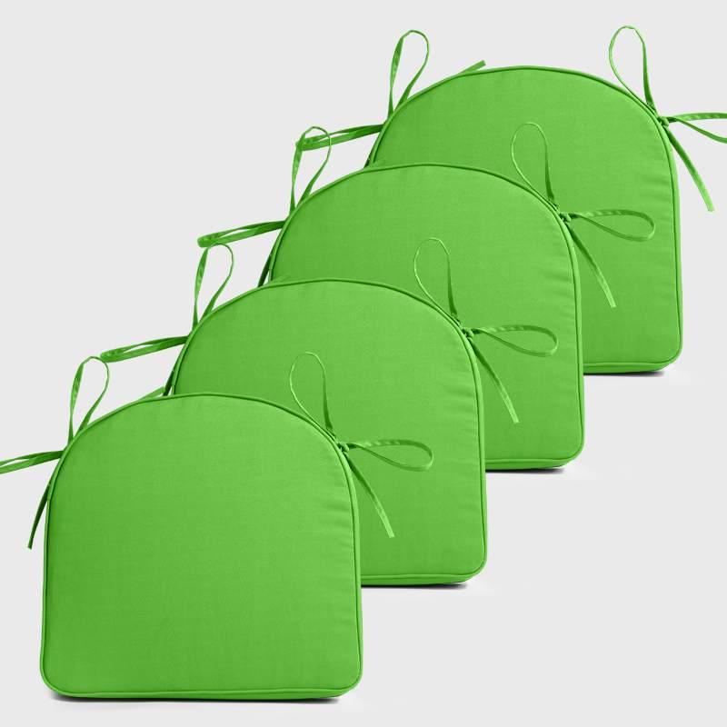 Four Bright green Backyard U Shape Chair Cushions | Rulaer