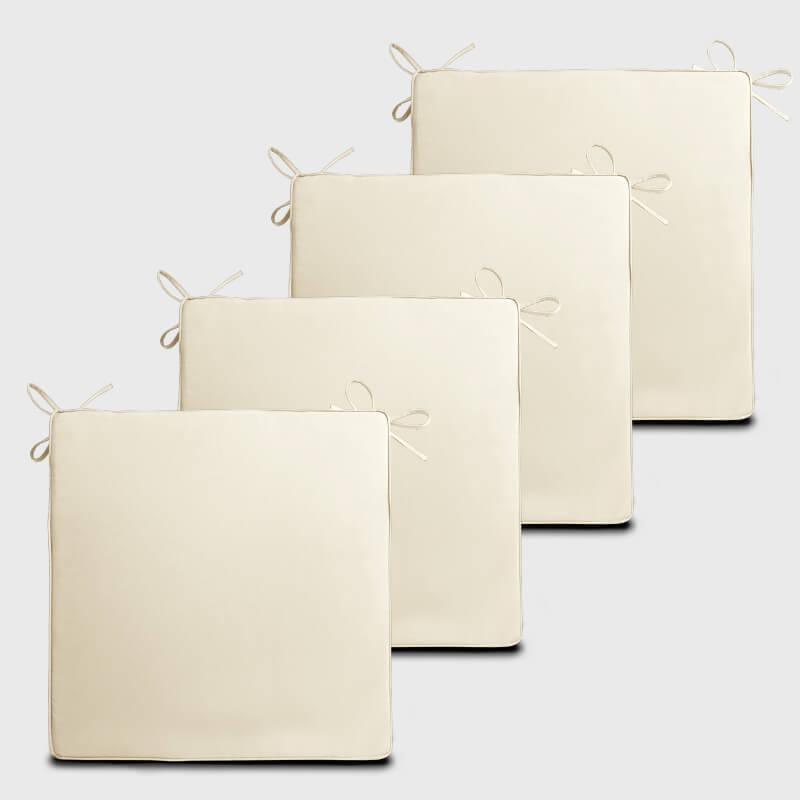 Four Exterior Chair Cushions with Ties with ivory color Rulaer | Rulaer