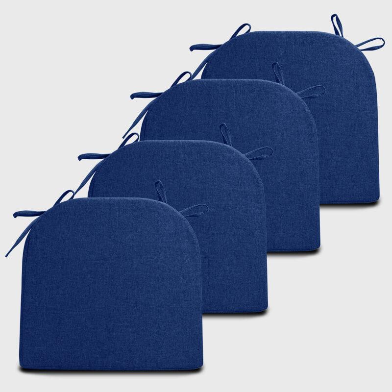 Four Indoor U Shaped Dining Chair Cushions with Denim blue color, best decors for your indoor furnitures | Rulaer