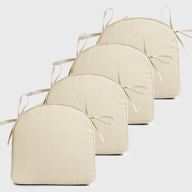 Four Ivory Backyard U Shape Chair Cushions | Rulaer