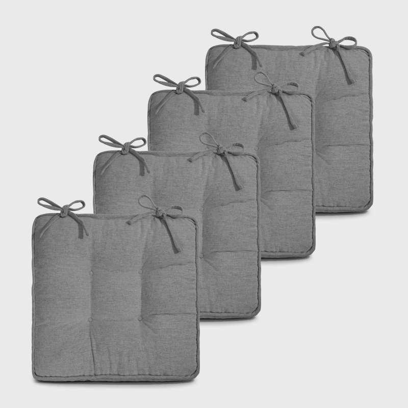 Four Light gray Chair Cushions For Dining Chairs | Rulaer