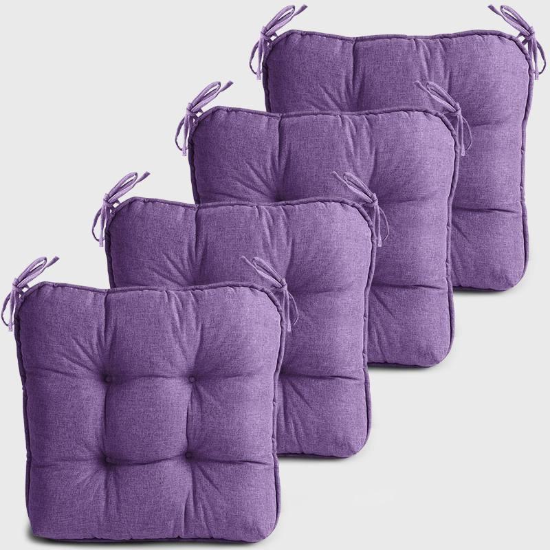 Four Light purple Dinette Chair Cushions with Ties | Rulaer