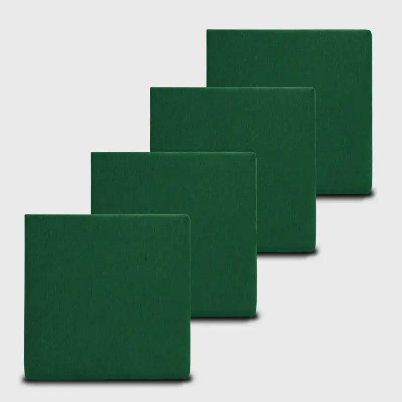 Four Non-Slip Bar Stool Square Seat Cushions with Dark green color could be placed on your rectangle outdoor chairs | Rulaercushion