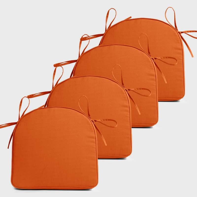 Four Orange Backyard U Shape Chair Cushions | Rulaer