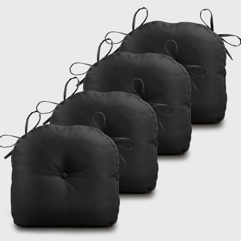 Four Patio U Shape Chair Cushions with Black color | Rulaer