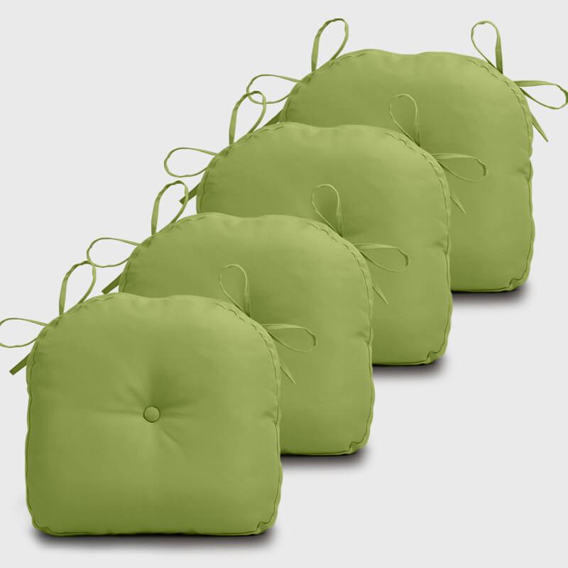 Four Patio U Shape Chair Cushions with Grassy green color | Rulaer