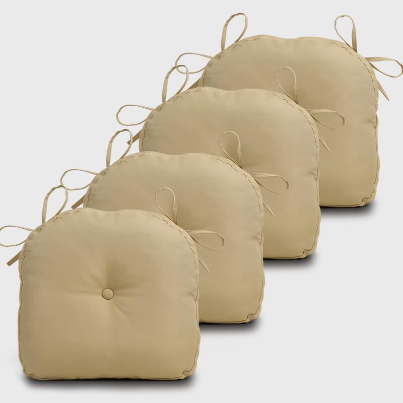 Four Patio U Shape Chair Cushions with Khaki color | Rulaer