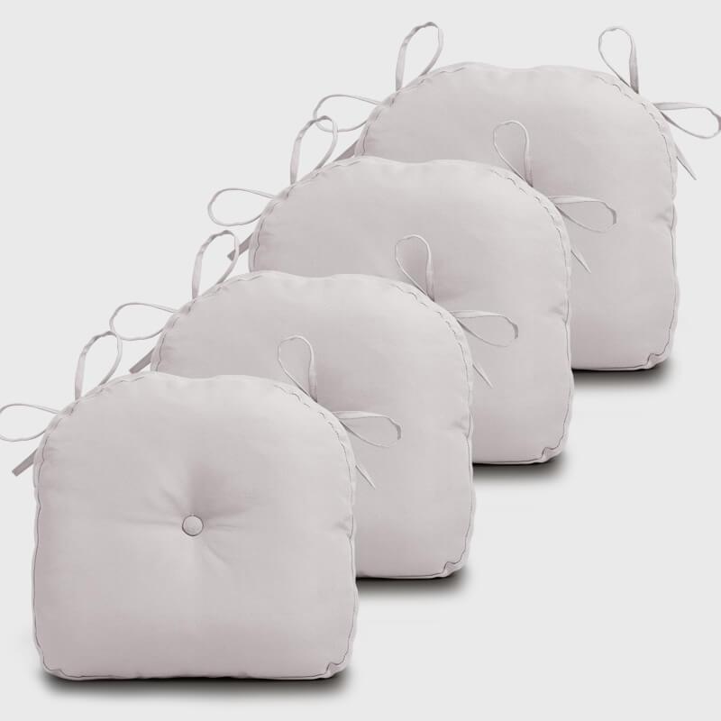 Four Patio U Shape Chair Cushions with Light gray color | Rulaer