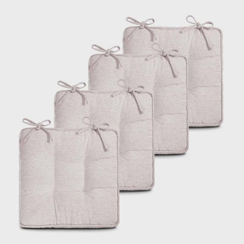 Four White Chair Cushions For Dining Chairs | Rulaer