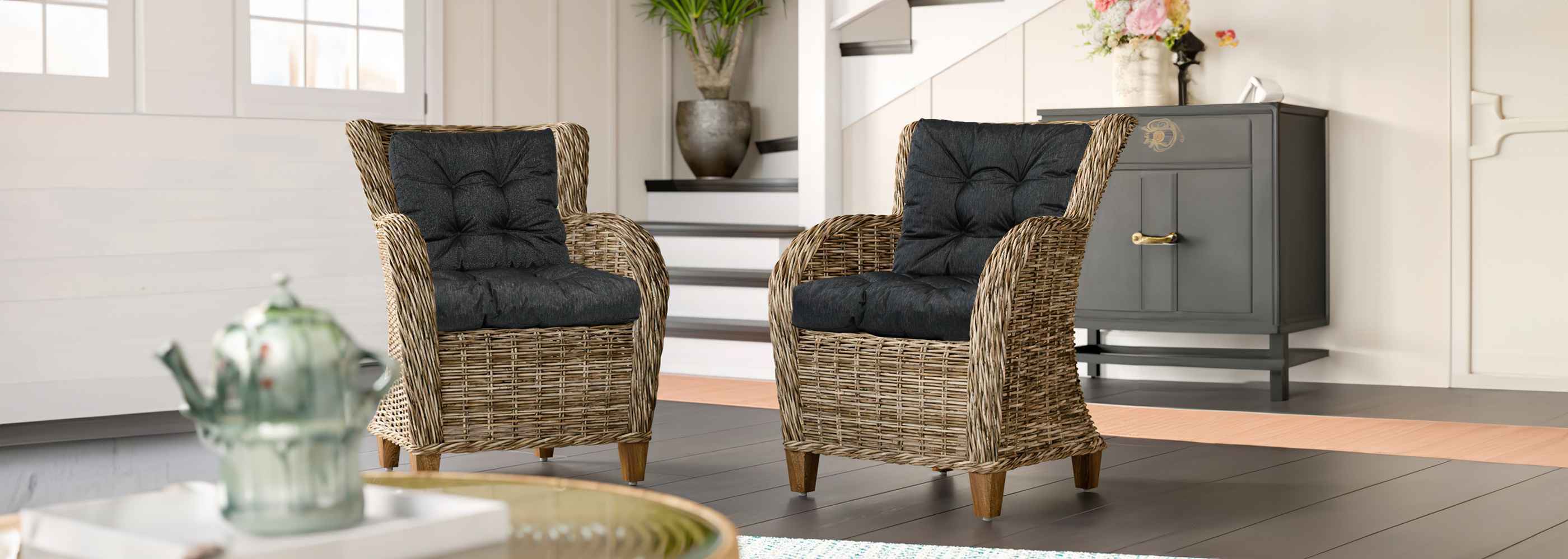 Garden High Back Rocking Chair Cushion could be used in home ratten chair | Rulaer