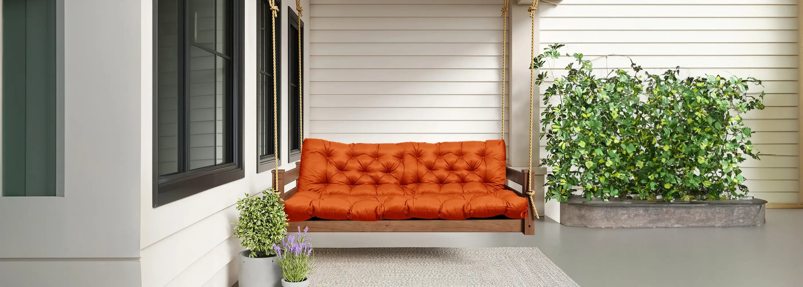 If you have a compact outdoor space such as a balcony or terrace, the Garden Tufted Swing Cushion can transform it into a cozy oasis. | Rulaercushion