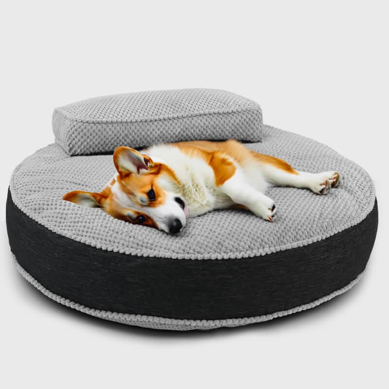 Gray Comfiest Small Puppy Bed with Pillow could be placed on your bedroom | Rulaer