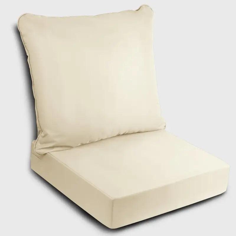 Ivory Indoor or Outdoor Deep Seat Cushion is well decorated with your outdoor garden chair | Rulaercushion