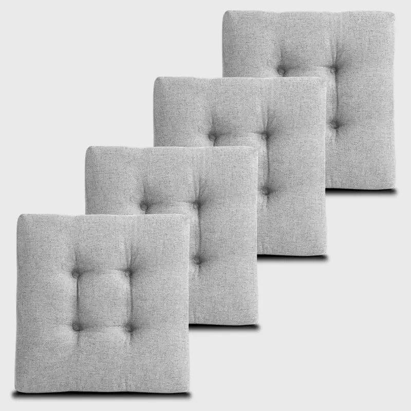 Kitchen Square Bar Stool Cushions with Ties with Light gray color can be used in home dining chairs | Rulaercushion