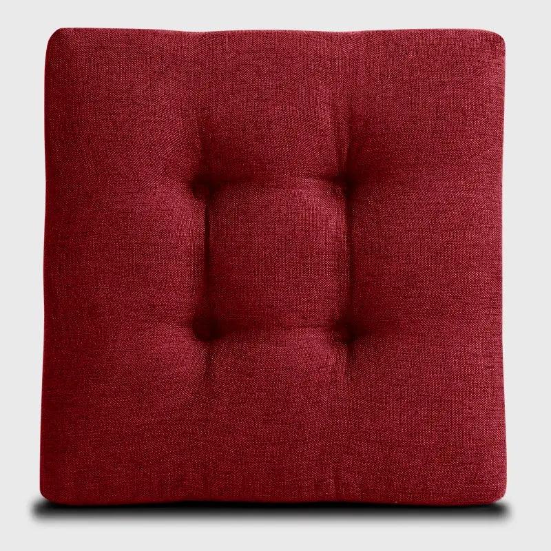 Kitchen Square Bar Stool Cushions with Ties with Red color can be used in backyard furniture | Rulaercushion