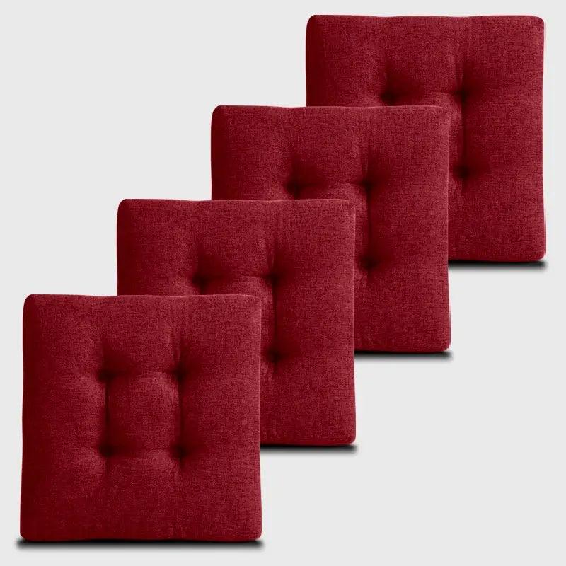 Kitchen Square Bar Stool Cushions with Ties with Red color can be used in home dining chairs | Rulaercushion