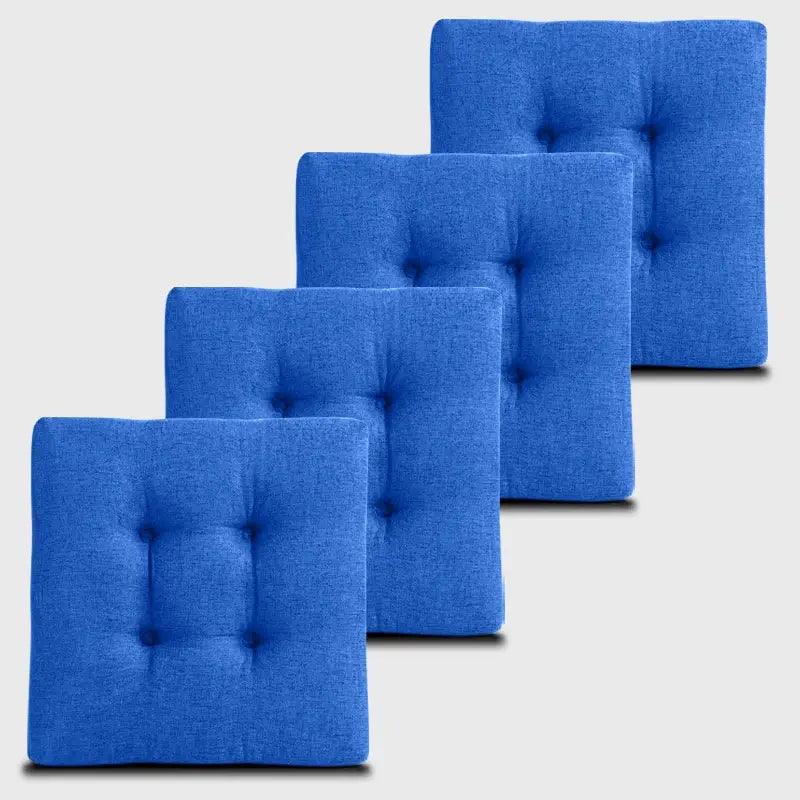 Kitchen Square Bar Stool Cushions with Ties with blue color can be used in home dining chairs | Rulaercushion