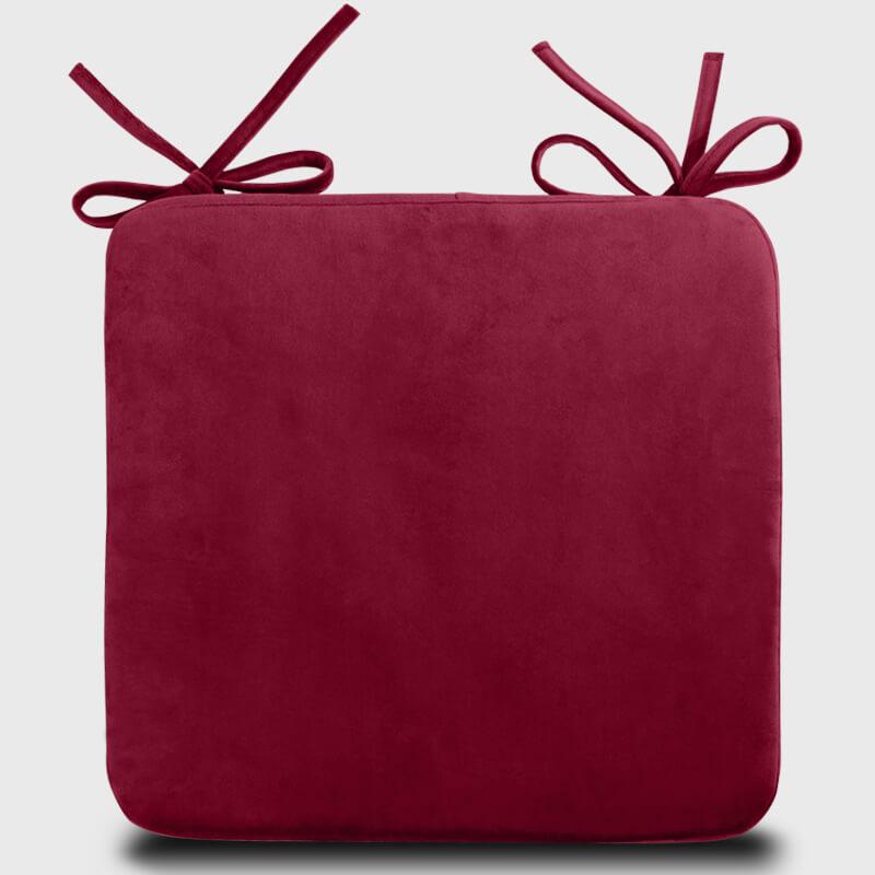 Kitchen Velvet Chair Cushions with Red Color is a shining decor on your kitchen dining chairs | Rulaer